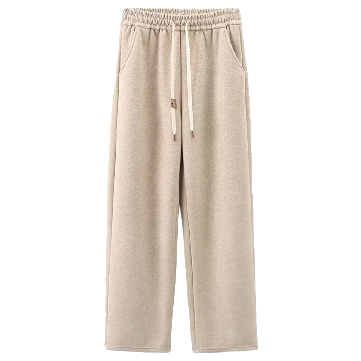 大码女冬糯米加绒直筒裤200斤 胖mm抽绳阔腿裤苹果型显瘦加厚裤子,淘宝优惠券,粉丝福利购,淘宝优惠卷