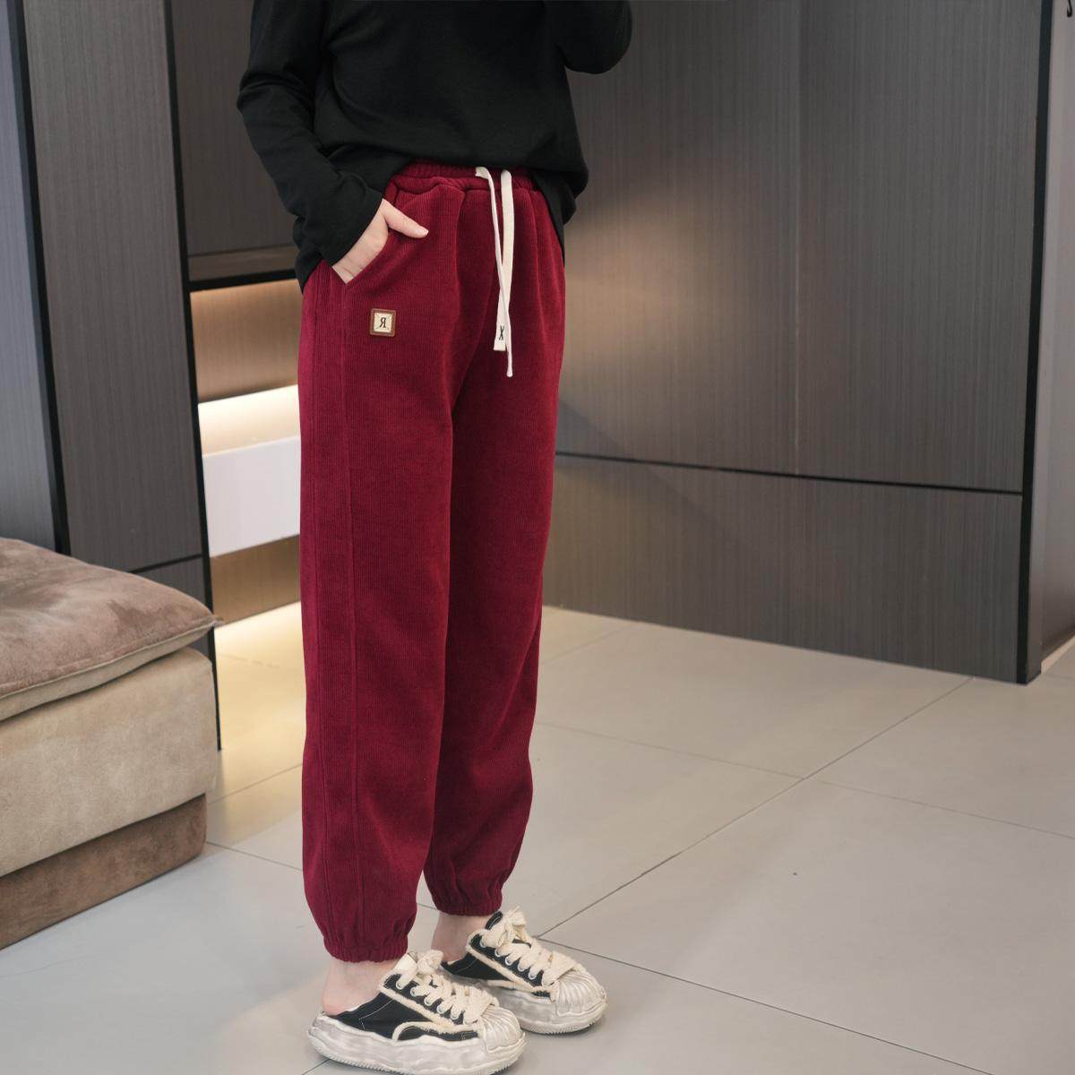 大码百搭宽松松紧腰抽绳运动卫裤冬季胖mm加绒保暖亲肤束脚休闲裤,淘宝优惠券,粉丝福利购,淘宝优惠卷