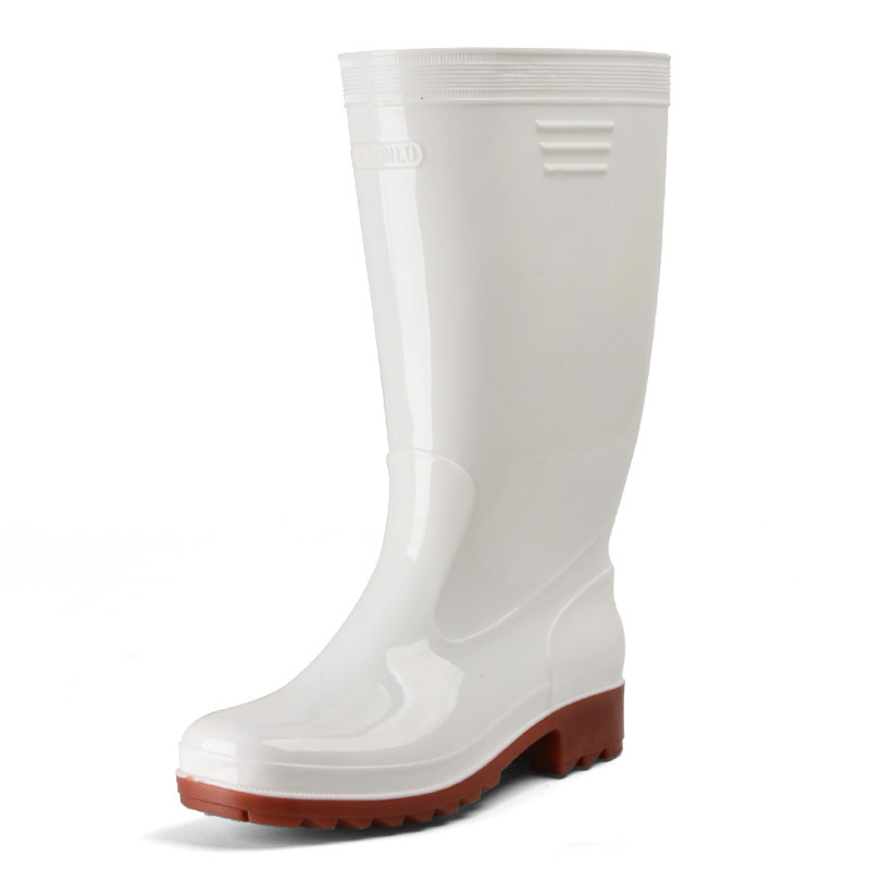 白色食品厂工作胶鞋高筒雨鞋中低筒厨房防滑水鞋黄色雨靴劳保鞋男,淘宝优惠券,粉丝福利购,淘宝优惠卷