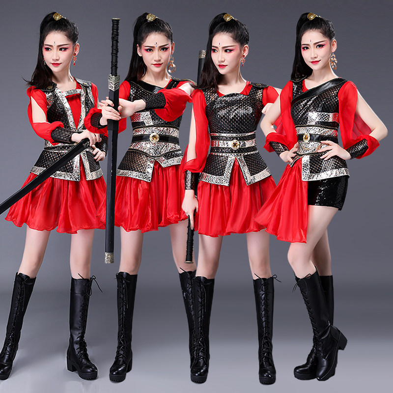 打鼓演出服装女锣鼓队将军演出服中国风女团演出服花木兰演出服装_虎窝淘