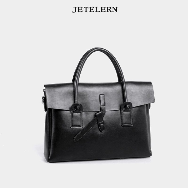 牛皮原创设计商务a4文件电脑公文包 谊婷箱包女士包袋