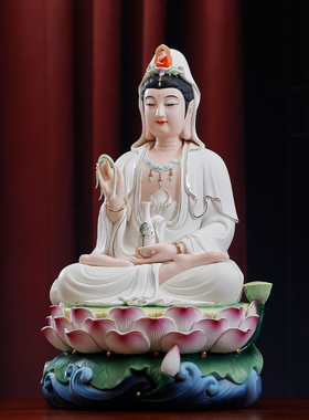 德化瓷水浪观音菩萨佛像客厅摆件