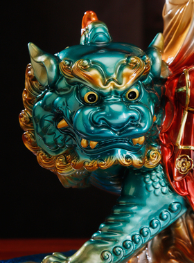 纯铜彩绘坐谛听地藏菩萨佛像摆件