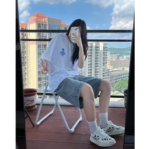 Pregnant Woman Shorts Outside Wearing Summer Big Code 50% Pants Summer Thin 2024 New summer models Bottomed Jeans Summer Dress