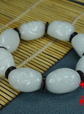 和田玉八仙手链天然佛头圆润细腻