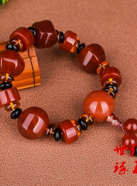 红玉玛瑙转运珠水晶本命年手链