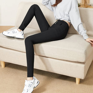 逸阳女裤2024春季新款高腰休闲修身打底裤高弹力显瘦小脚铅笔裤子