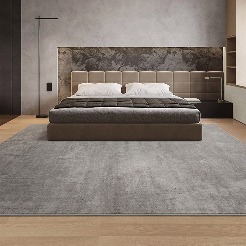 地毯卧室床边毯床尾灰色轻奢高级感家用可坐可睡加厚耐脏静音环保