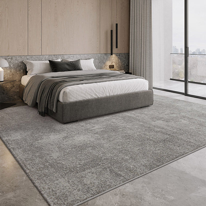 地毯卧室床边毯床尾灰色轻奢高级感家用可坐可睡加厚耐脏静音环保