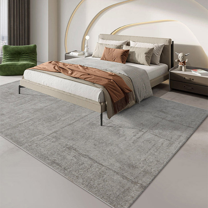 地毯卧室床边毯床尾灰色轻奢高级感家用可坐可睡加厚耐脏静音环保
