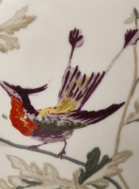 欧式风白釉花鸟陶瓷手工彩绘台灯