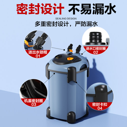 鱼缸过滤器三合一净水循环泵草缸滤筒吸便器滤桶超静音外置过滤桶 - 图3