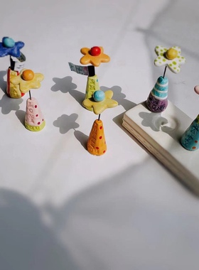 外贸手绘手绘浮雕小花摆件糕点饼干奶酪陶瓷摆件金丝熊造景装饰