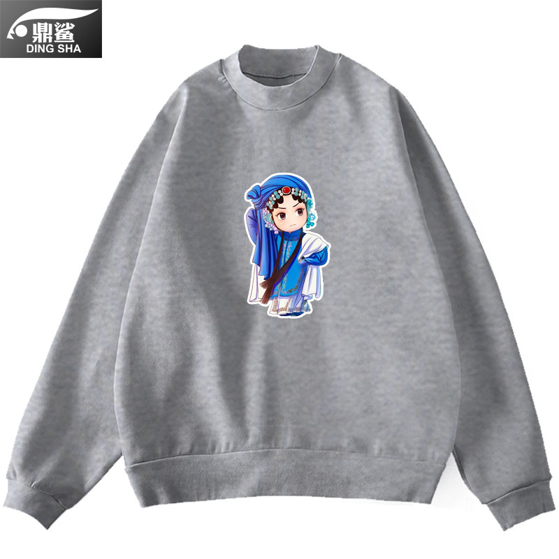 中国风国粹脸谱国潮风薄款圆领卫衣 鼎鲨卫衣