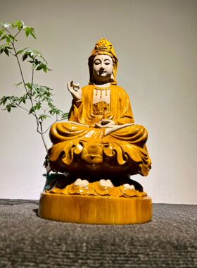 金丝楠木观音菩萨佛像摆件四川小叶桢楠实木雕刻观音菩萨佛像摆件