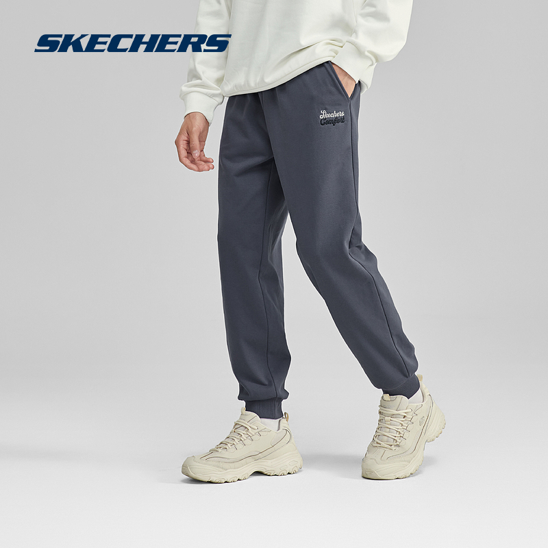 Skechers斯凯奇2024年春季男女同款慢跑针织长裤跑步休闲运动裤子 - 图2