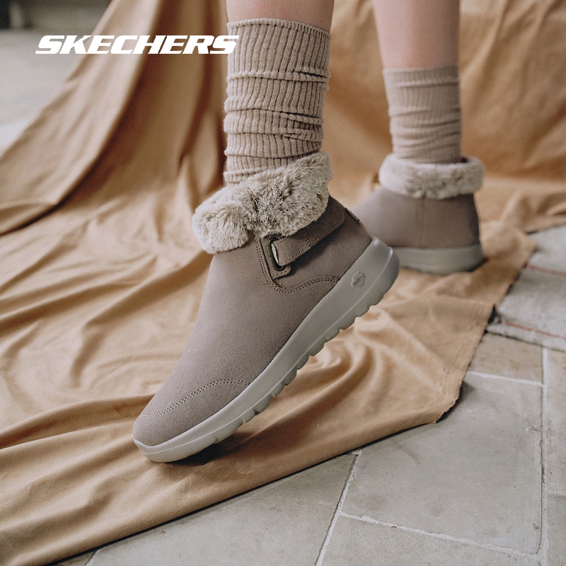 Skechers斯凯奇新款一脚蹬户外雪地靴舒适耐磨保暖高帮鞋女靴子