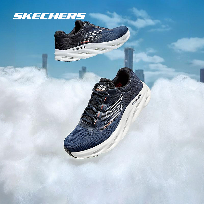 Skechers斯凯奇新款轻质缓震舒适透气男子跑步运动专业鞋子耐磨