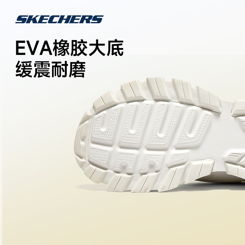 Skechers斯凯奇女鞋STREET系列新款轻质拼接休闲鞋学院风小白鞋 - 图1