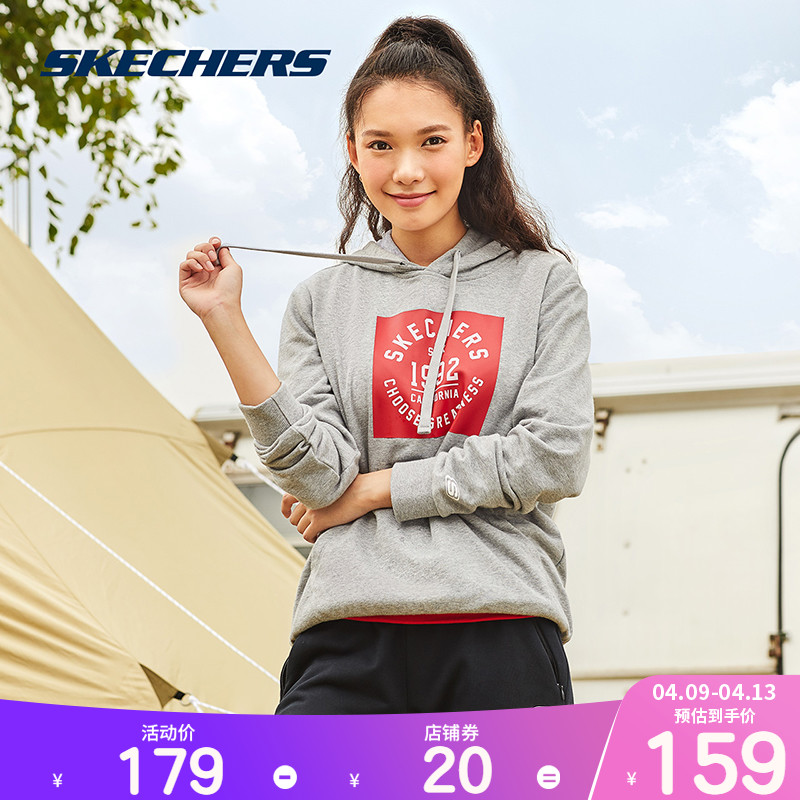 Skechers New Couple Women's Loose Hooded Pullover Sports Casual Sweater L319W095