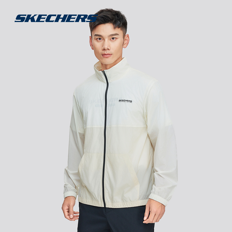 Skechers斯凯奇外套男2024年夏季新款凉感防晒户外黑色运动上衣