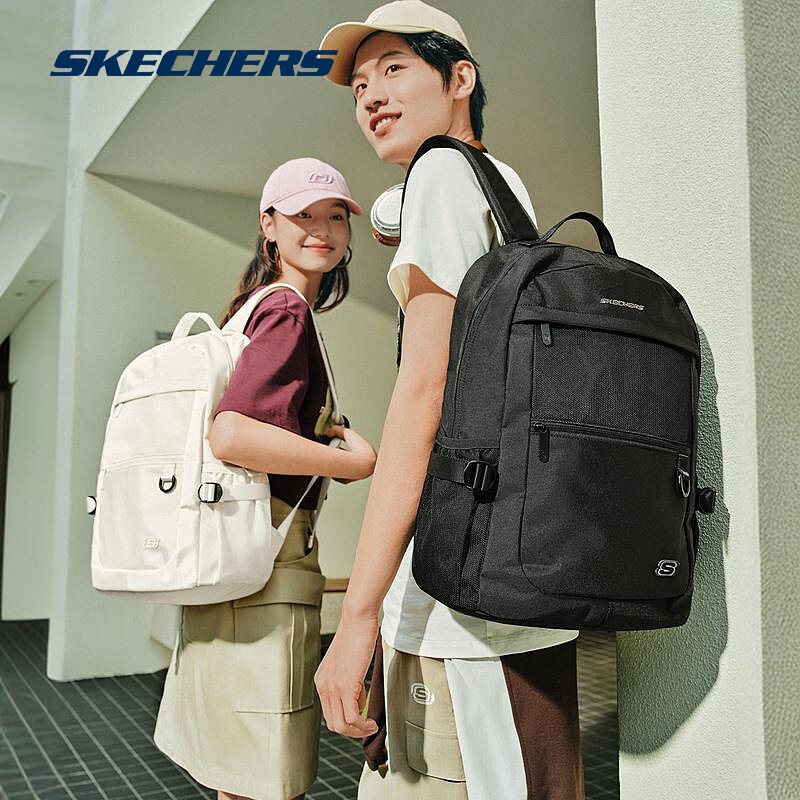 Skechers large capacity solid color versatile backpack