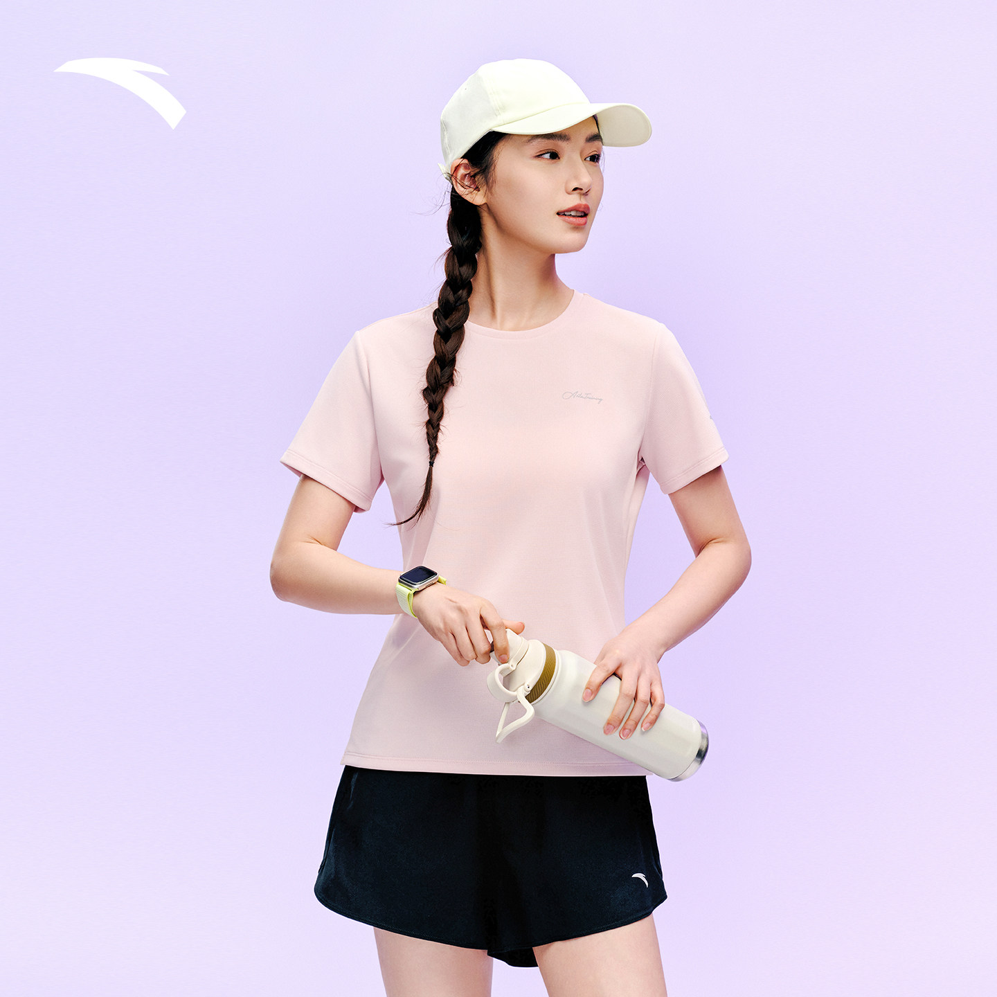 安踏运动套装女夏季2026女装短袖女士跑步健身速干短裤训练两件套