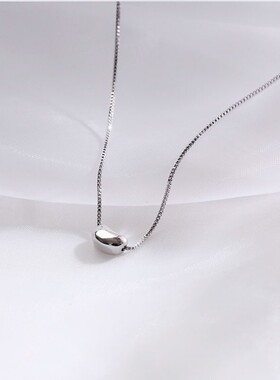 相思豆韩版金色钛钢小众设计项链