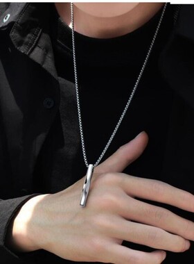 不锈钢几何形扭曲朋克男女项链