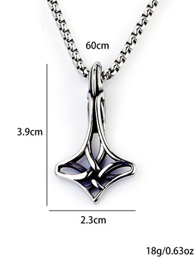 欧美复古男士吊坠不锈钢维京镂空爱尔兰同心结项链