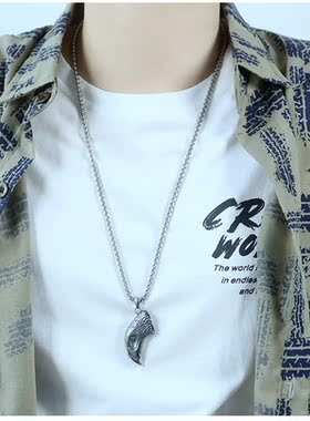 欧美网红鹰头吊坠男士嘻哈潮人时尚项链学生简约地摊项饰挂坠礼物