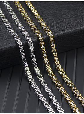 霸气风手工帝王多色钛钢男士项链