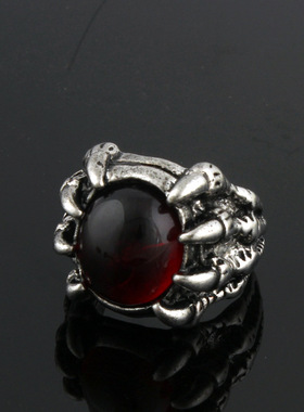 莫比乌斯环霸气风龙爪红宝石戒指