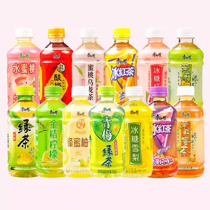 康师傅茶饮料12瓶整箱冰糖青柠绿茶 贡副食品茶饮料