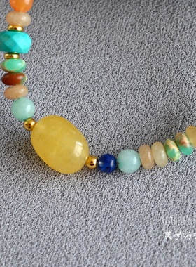 新中式天然石新款串珠项链毛衣链