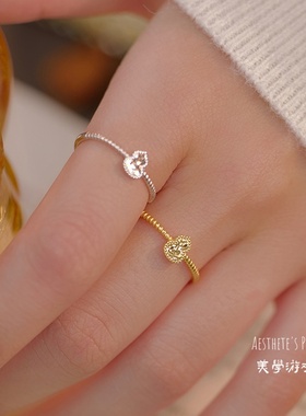 S925纯银碎冰冰小葫芦戒指