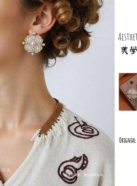 爆款中国风珐琅滴油珍珠项链