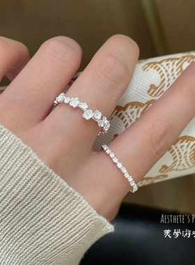 S999足银韩版花朵戒指女ins风