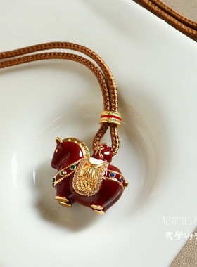 马年新年本命年新款小马毛衣链
