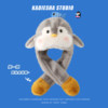 Hat and scarf all in one cute women's winter warm ear protection