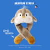 Hat and scarf all in one cute women's winter warm ear protection