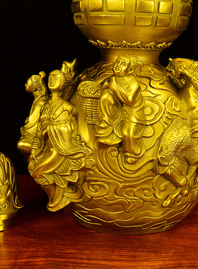 黄铜八仙葫芦空心模具铸造开盖大福禄吕洞宾张果老何仙姑中式摆件