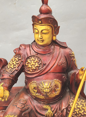 全铜杨戬铜像黄铜二郎神摆件风水铜器供奉铸造工艺品定做