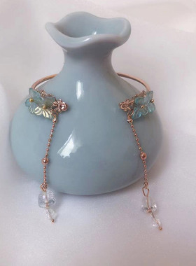 古风瑶遇见神鹿流苏汉服蝴蝶手链