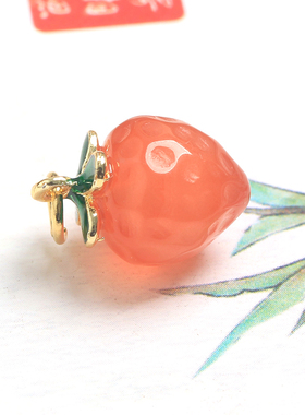 南红小桃子玉石玛瑙配饰品吊坠