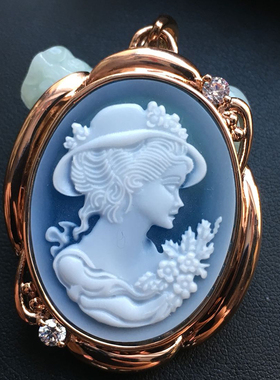 cameo德国玛瑙浮雕古董珠宝贝雕