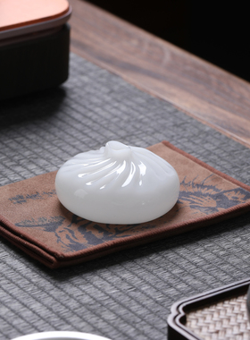 冰种璞玉蒸蒸日上小福包摆件家居白色装饰品高颜值一物多用工艺品