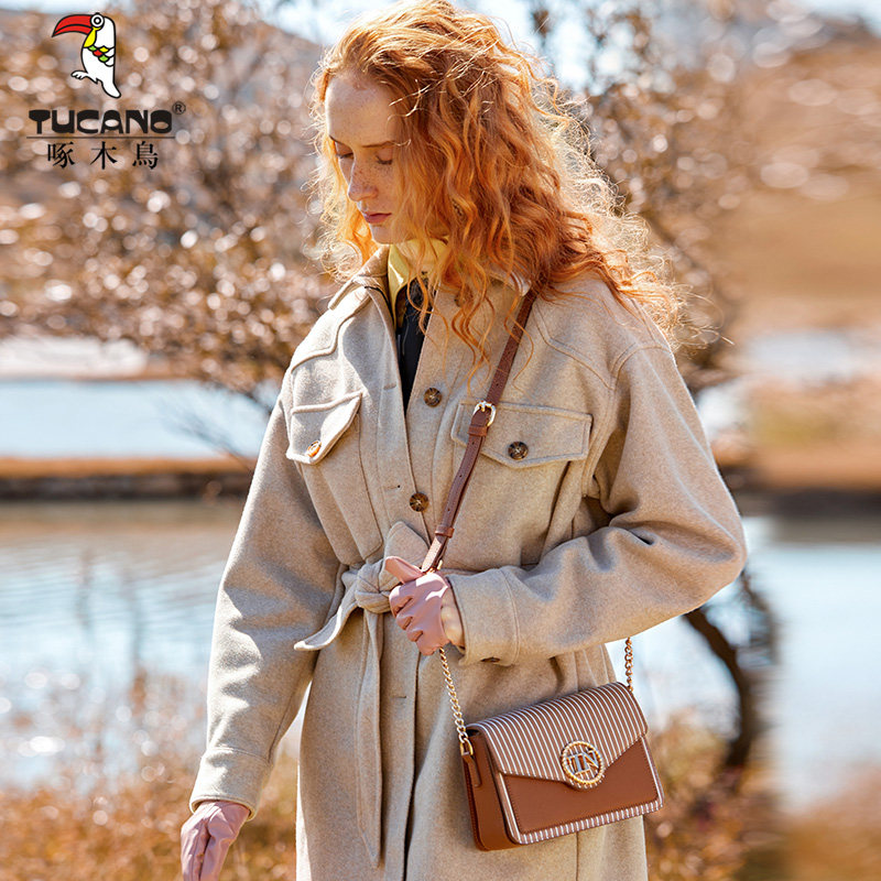 啄木鸟2021新款百搭女老花斜挎包 啄木鸟望美女士包袋