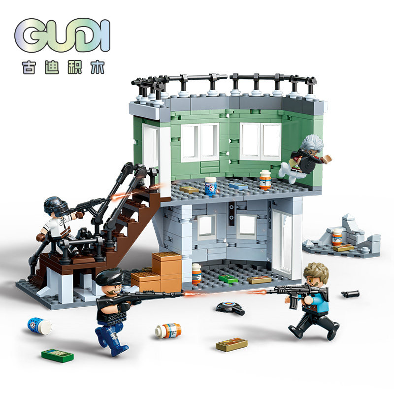 和平精英模型古迪积木和平精英人仔武器炮楼组装模型屋男孩拼装玩具礼物20505