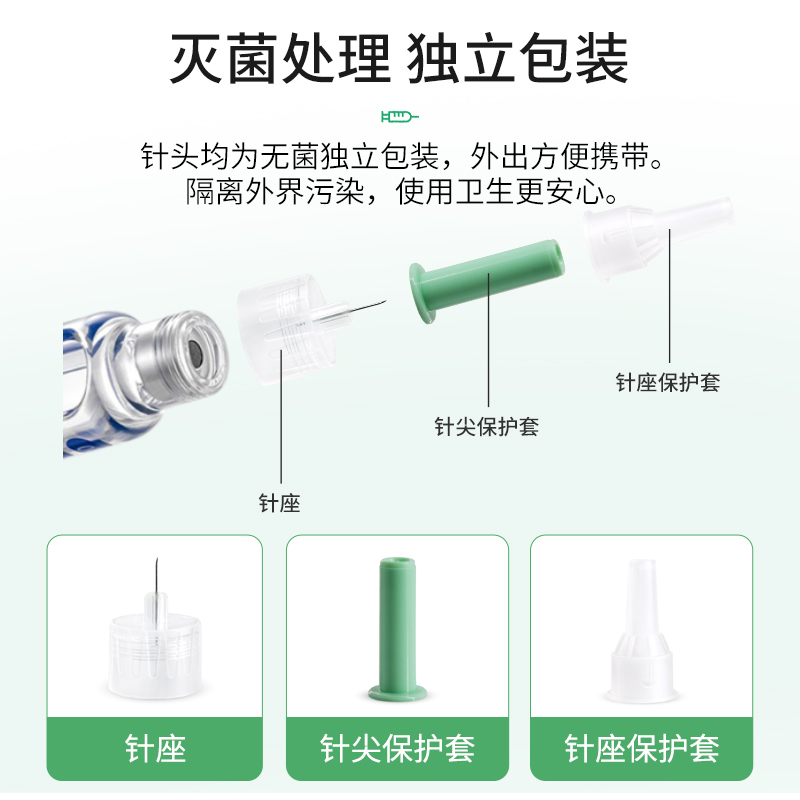 新优锐BD胰岛素针头0.23*4mm通用一次性使用注射笔用糖尿病无菌针